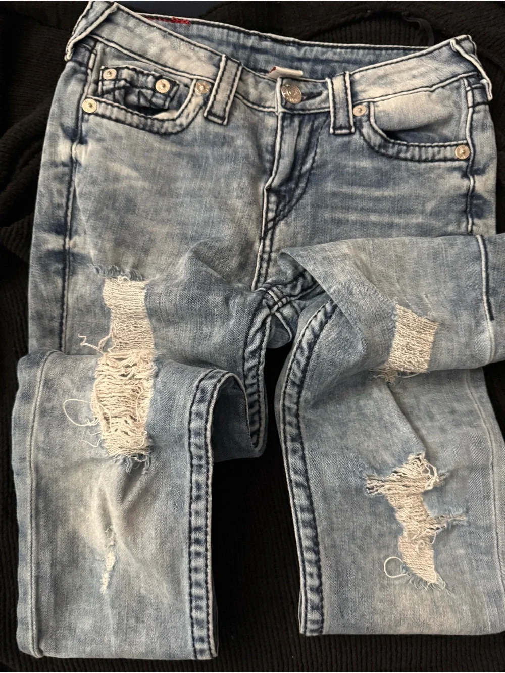 7 For All Mankind Light Wash Blue Skinny Jeans Size 26 Inseam 26 inches